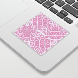 Pink and white diamond shibori tie-dye Sticker