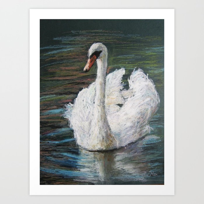 white swan Art Print