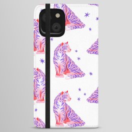 Pink Tiger With Violet Stripes iPhone Wallet Case