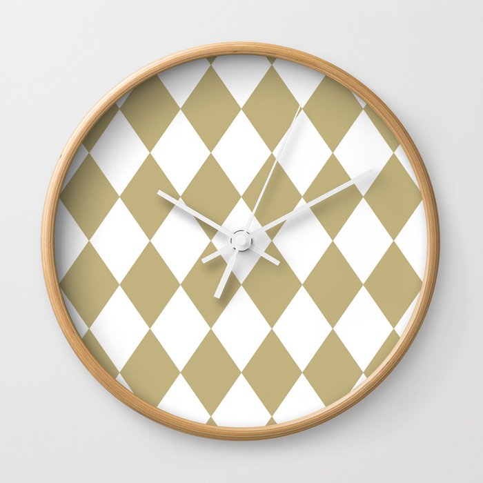 Rhombus (Sand/White) Wall Clock
