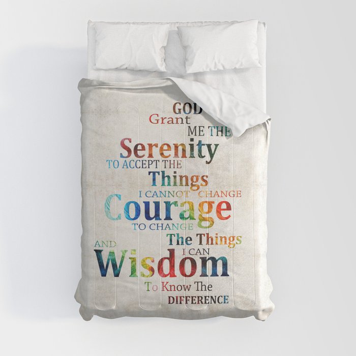 Colorful Serenity Prayer by Sharon Cummings Comforter