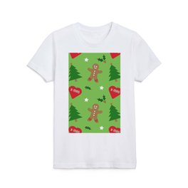 Ginger Bread And Christmas Tree Red Hart Collection Kids T Shirt