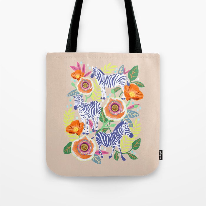 Zebra Idea Zebra Print Animal Print Flower Print 2 Tote Bag By