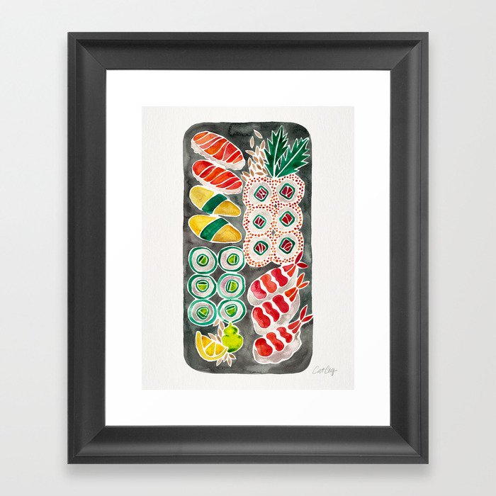 Sushi Collection – Black Platter Framed Art Print