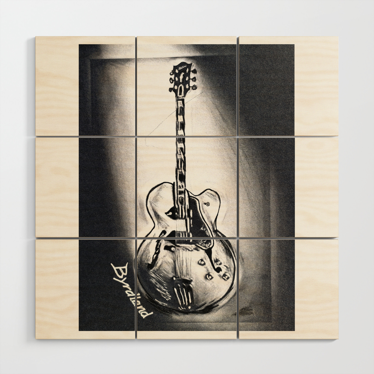 Gibson Byrdland Guitar Music Art Rock Roll Wall Decor Wood