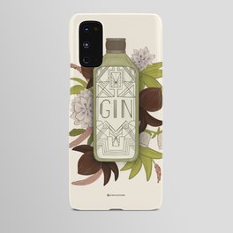 Gin Bottle in a sea of Flowers Android Case