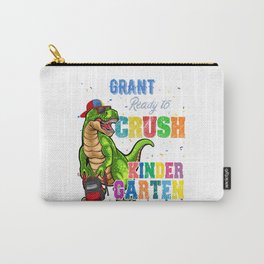 Grant Name, I'm Ready To Crush kindergarten T Rex Dinosaur Carry-All Pouch