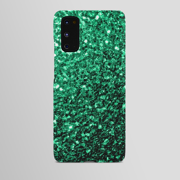 Emerald Green faux glitter sparkles Android Case