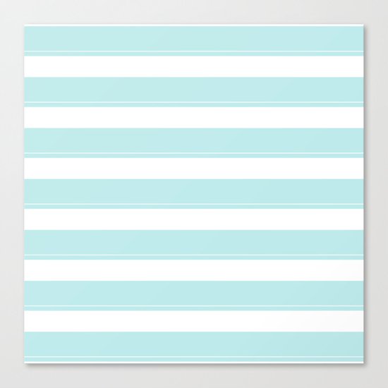 Striped 2 - turquoise stripes on white - #Society6 Canvas Print