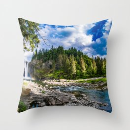Snoqualmie Falls from Below Throw Pillow