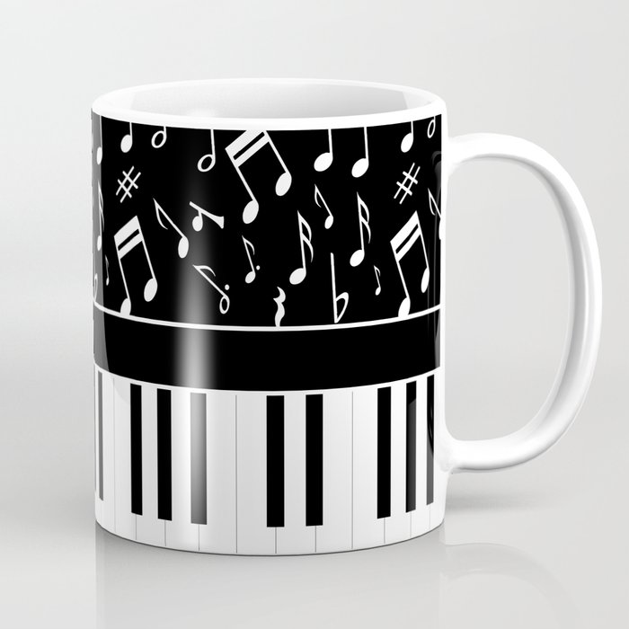 MUSIC NOTE AND KEYBOARD CERAMIC BATH CUP OR CONTAINER WITH LID 