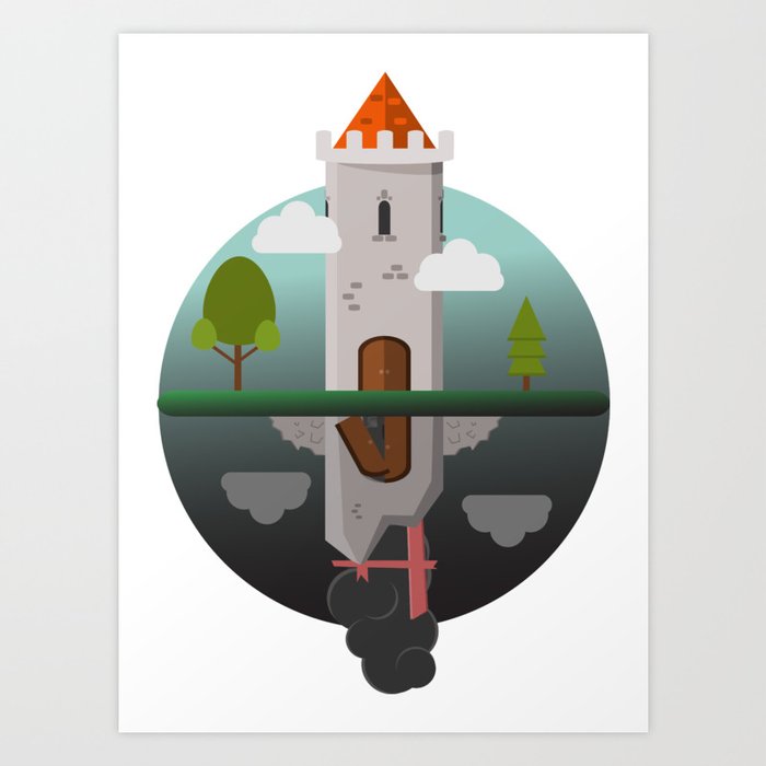 Everything Falls - Two Towers;One Standing, One Fallen Art Print