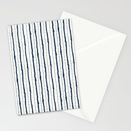 Indigo and Sage Green Natural Stripes Stationery Card