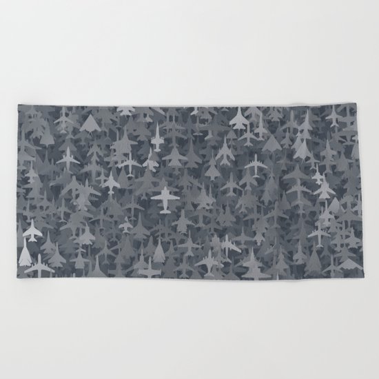 Airplanes camouflage Beach Towel