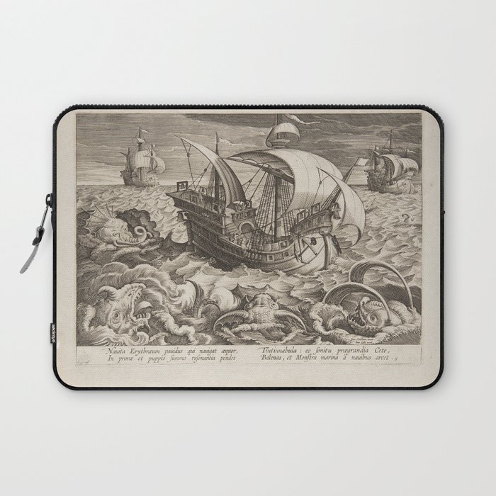 Medieval ship and monsters Laptop Sleeve