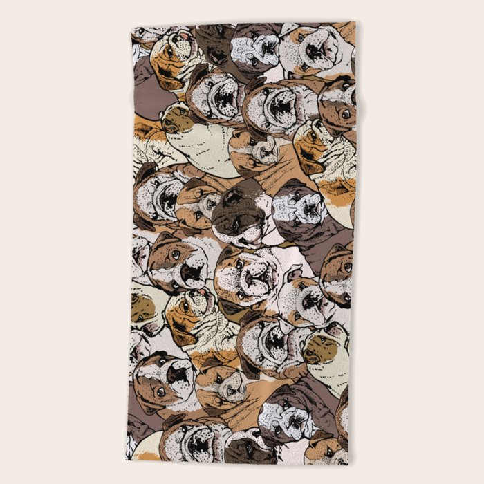 english bulldog beach towel