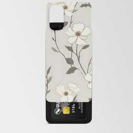 White Modern Flowers Painting Android Card Case