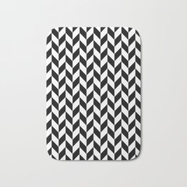 Black and White Herringbone Pattern Badematte | Abstract, Zig, Stripes, Herringbone, Minimalism, Geometrical, Black And White, Zigzag, Pattern, Background 