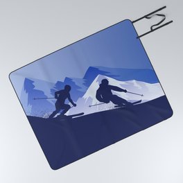 Skiing Winter Sport on Demand Sale Design 2 Picnic Blanket