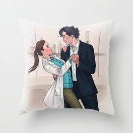 Sherlolly - Dancing in the Lab Throw Pillow