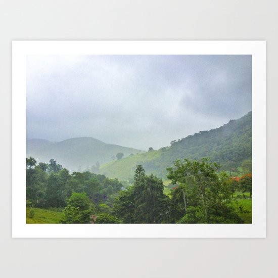 rainy hill Art Print