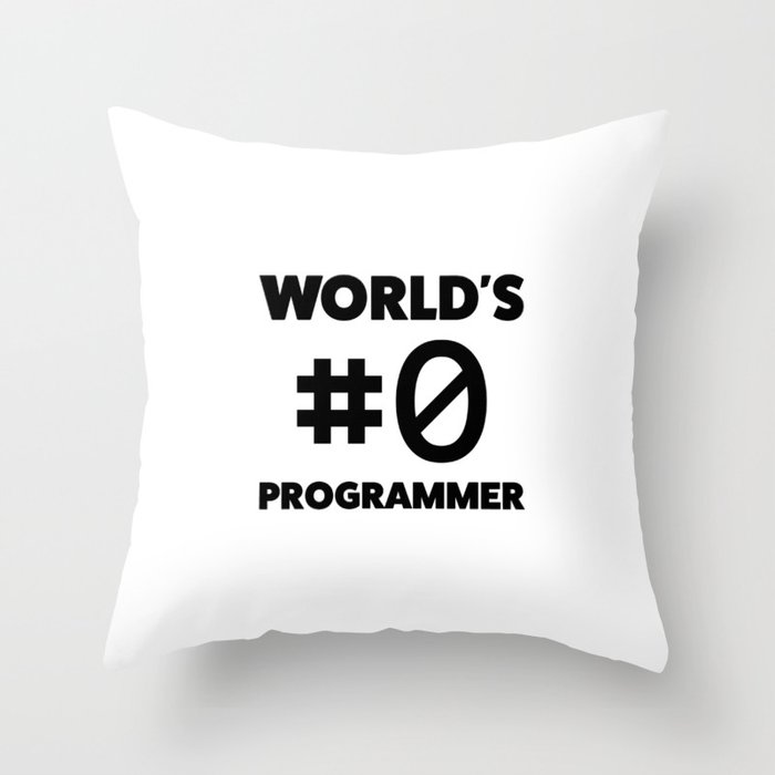 World's #0 programmer Throw Pillow