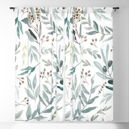 Botanical Eucalyptus Leaves Pattern Blackout Curtain