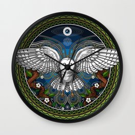 Ayahuasca Owl Bird Wall Clock