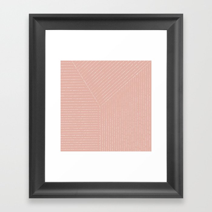 Lines (Blush Pink) Framed Art Print