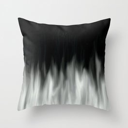 Glowing Fire - Black and White Throw Pillow