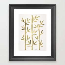 Bamboo Stems – Gold Palette Framed Art Print
