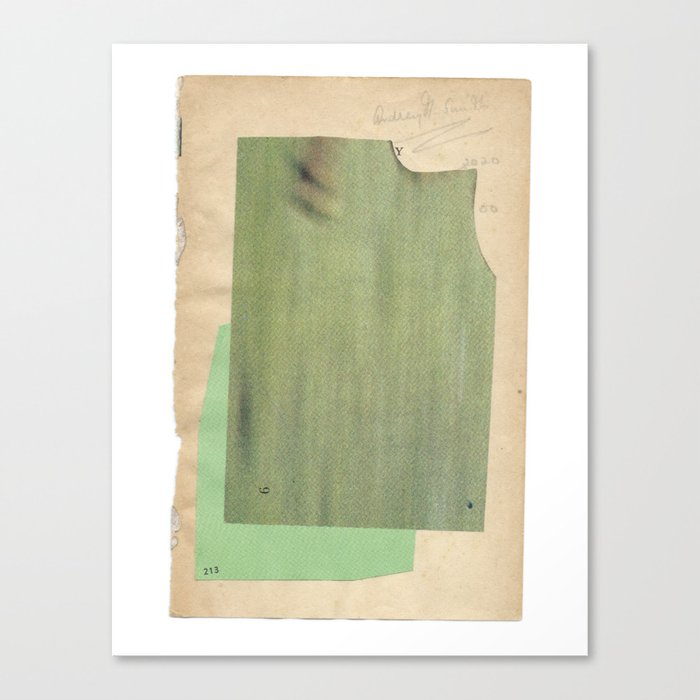 Green colour-field abstract collage Canvas Print