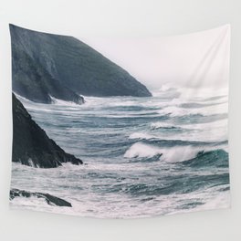 Oregon Mountains and Sea Pacific Ocean Beach Vintage Wall Tapestry