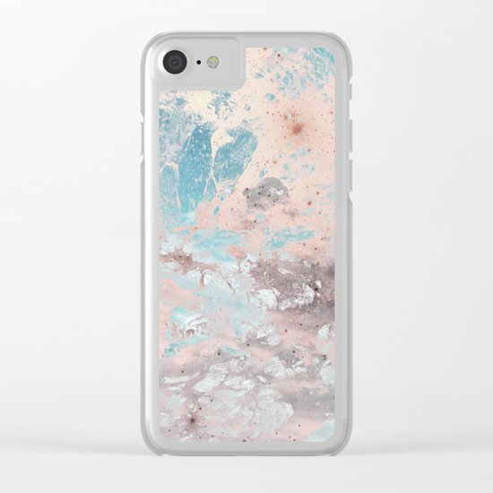 Pastel marble texture Clear iPhone Case