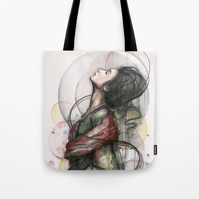 Beauty Illustration Beautiful Woman Feminine Portrait Tote Bag