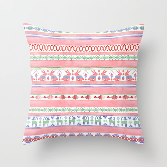 Mexican Blanket Throw Pillow