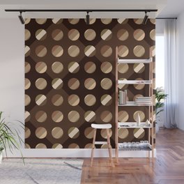 Abstract geometric seamless brown pattern Wall Mural