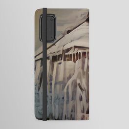Snow Covered Horse Barn Android Wallet Case