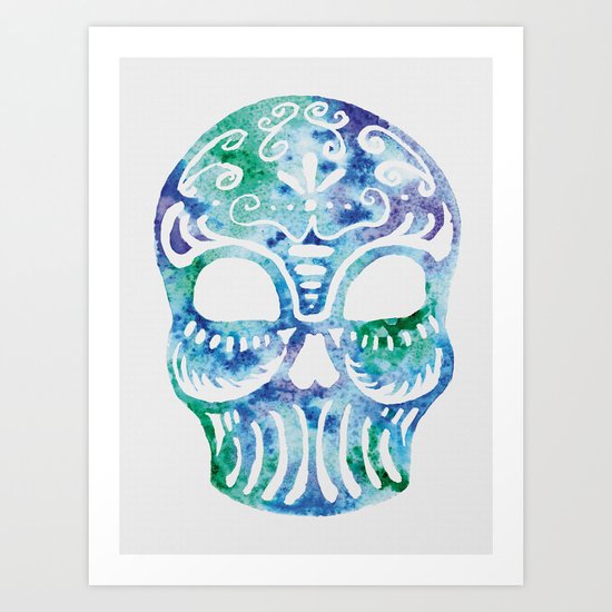 Watercolor Dia de la Mortes Art Print
