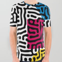 Instable Equilibrium Abstract Primitivism Art Pattern by Emmanuel Signorino All Over Graphic Tee