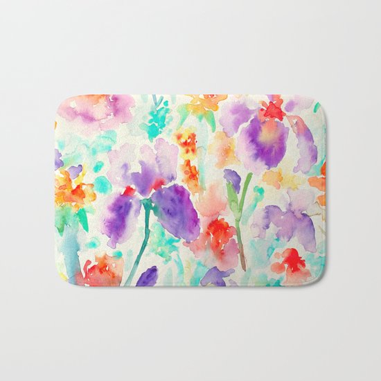 Abstract Flowers 03 Bath Mat