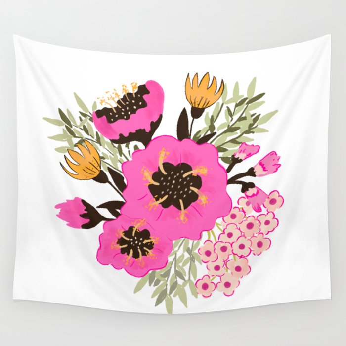 Bouquet of Sweet Florals Wall Tapestry