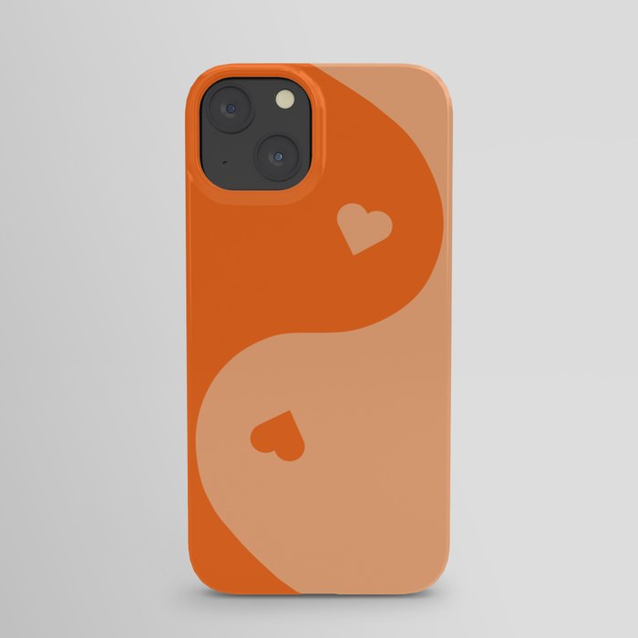 Orange Soda Yin Yang Heart iPhone Case