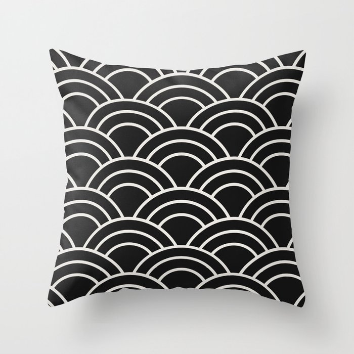 Black and white pattern Throw Pillow