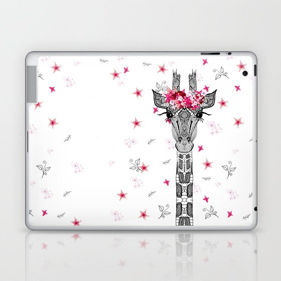 FLOWER GIRL GIRAFFE Laptop & iPad Skin