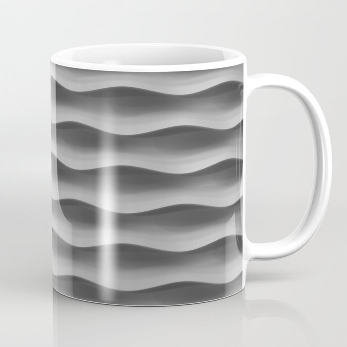 Wave Rows Grey Coffee Mug