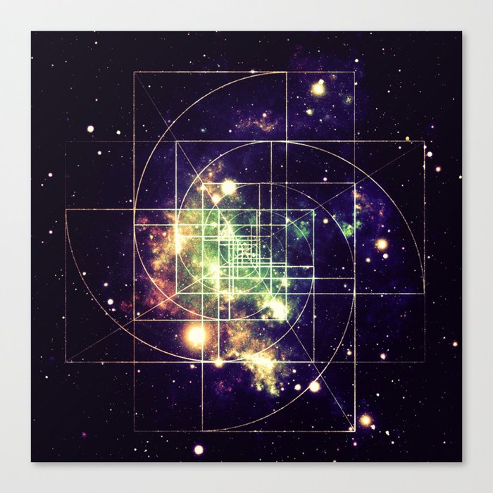 Galaxy Sacred Geometry: Golden mean Canvas Print