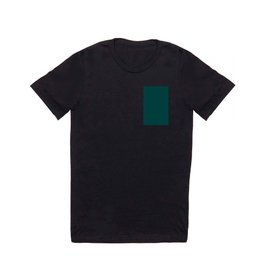 Dark Teal Solid Color Popular Hues Patternless Shades of Teal Collection Hex #004242 T Shirt