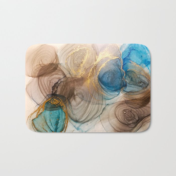 Alcohol Ink Abstract. Bleached Mineral Vintage. Bright Alcohol Ink Texture. Abstract Lines Painting. Waves Marbled. Colorful Oil Water Abstract. Marbled Paper Background. Bath Mat
