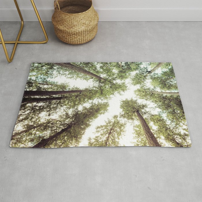 Green Forest Sky Trees Rug